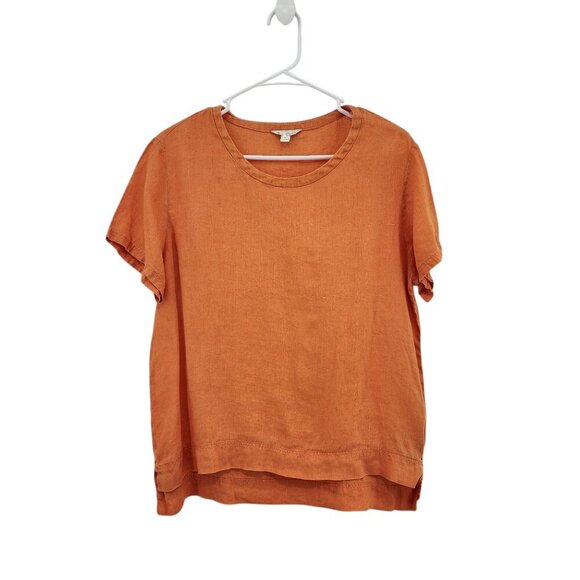 Gap Tops - Gap Vintage Women's 100% Linen Boxy Hi-Low Casual Blouse Lagenlook- L